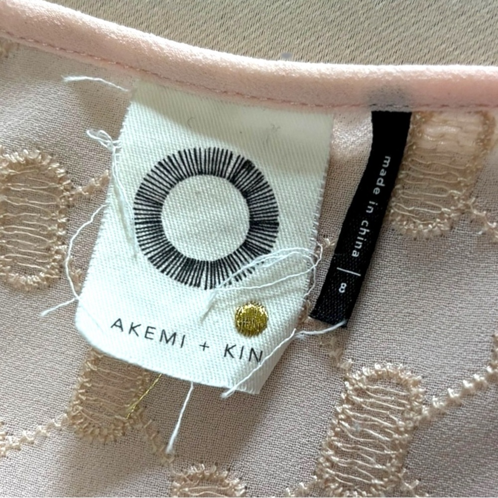 Anthropologie Akemi + Kin Pink Blush Eyelet Boho Babydoll Swing Dress 8 - Picture 8 of 11